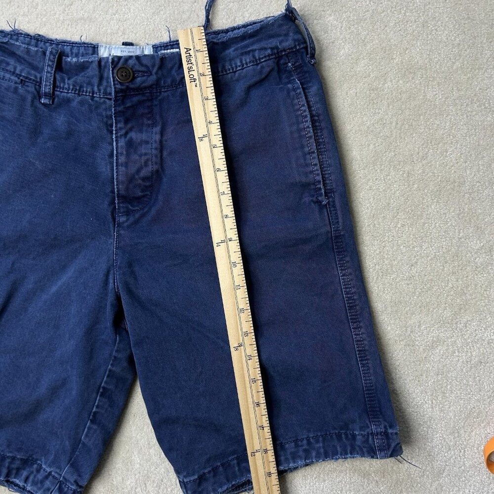 Abercrombie Fitch Mens Chino Shorts 32 Blue 9" Inseam Twill Casual Flat Front - Picture 3 of 8
